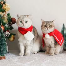 Cat collar New Year Pet Cat New Year outfit Clothes Cape Cloak Scarf Funny Funny Christmas outfit Dog