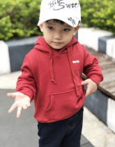 Sensibility Chenchen mom handsome baby trendy childrens clothing Handsome boys plus velvet hooded sweater childrens bottoming shirt long sleeve