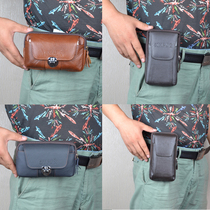 Mens leather running bag 6 37 2 inch cowhide wear belt casual mobile phone bag horizontal multifunctional waterproof cowhide bag