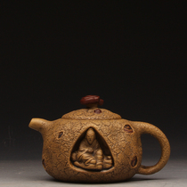 Taiwan reflux old purple sand pot famous master Jiang Rong early handmade mud to make small pieces for spring teapot
