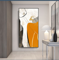 Nordic simple modern vertical porch decorative painting into the house corridor hanging painting light luxury background wall mural cover painting