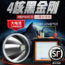 2020 led headlamp rechargeable strong light super bright P90 flashlight Outdoor equipment head-mounted search light fishing night fishing light