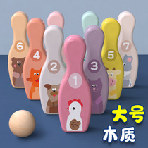 Funny children bowling toy suits indoor wooden large kindergarten parent-child interaction 1-2-3 years old 4 toys