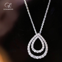 kkidamond diamond pendant drop pendant hearken pendant diamond necklace 18k white gold
