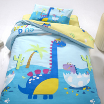Kindergarten quilt three-piece cotton children nap six-piece cotton blue baby special bedding