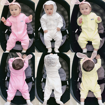 Male baby conjoined clothes baby spring clothes 4 new 5 newborn 2 Net red cute 0 infants 3 Months 1 pajamas