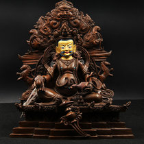 Tibetan Buddhism Nepal purple copper belt backlit tantric Buddha statue Yellow God Buddha statue one foot