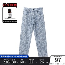 NOTFORMAD(NFM) jeans mens straight tube loose fashion brand autumn US gold full printed trend pants