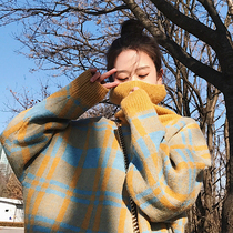 Hong Kong Chao Brand Fashion Loose Wool Knitted Shirt Women's 2022 Spring New Women's Long Turtleneck Jacket