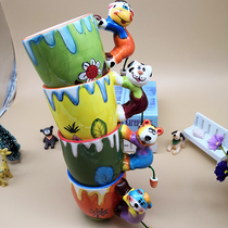 Young Childrens Prize Christmas Cartoon Handdrawn Ceramic Cup Gifts for Childrens Birthday Creative Gift