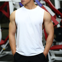 Sports stretch fitness loose vest mens waistless sleeveless sports T-shirt Running training breathable quick-drying vest