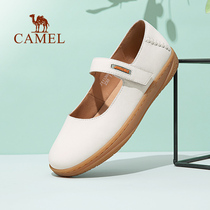 Camel womens shoes new casual leather shoes womens convenient Velcro womens shoes Shu official flagship store official website Counter