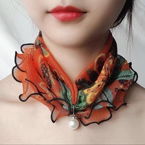 Douyin explosion special price push Ping sister recommended Lady scarf mesh decoration scarf a variety of wearing method imitation pearl pendant