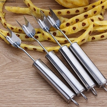 Pineapple v Peeling household type digging tool bending fork three fork steel handle shovel eye peeler pineapple knife stainless steel