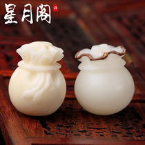 Natural ivory fruit bag money bag carved handstring beads size diamond star Moon Bodhi accessories accessories