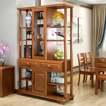 Solid wood room-room cabinet Double-sided Living room door Hall Entrance Ankou Hönguan Partition Screen Decoration Hollowed-out Bogu Shelf