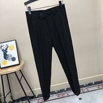 Spring falling feeling khaki men casual pants Korean version of the trend handsome loose straight pants solid color 9 ankle-length pants