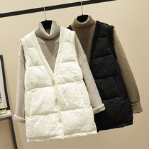 2021 new duvet cotton waistcoat lady autumn winter outside lap shoulder loose outside wearing vest big code waistcoat jacket