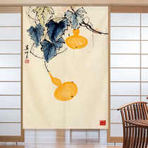 New Chinese style Feng Shui Wulinmen gourd fabric curtain custom partition curtain living room entrance kitchen decoration curtain
