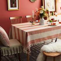 Tongkun tablecloth fabric cotton linen Nordic tablecloth modern simple rectangular tablecloth tea table tablecloth ins students