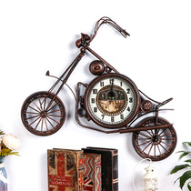 Creative Iron Art Motorcycle Watch Bar Wall Decoration Pendant Industrial Wind Retro Net Red Restaurant Wall-mounted
