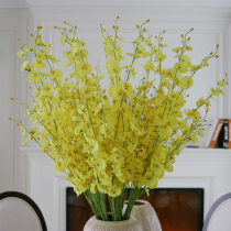 FK style living room bedroom simulation flower decoration fabric silk flower fake flower yellow white dancing orchid series floral