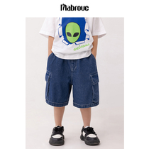 children's denim shorts pants 22 new summer boys big girls workwear half pants summer shorts