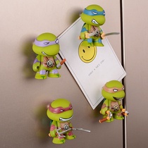 3d three-dimensional Teenage Mutant Ninja Turtle Refrigerator Sticker A set of Creative Japanese Anime Cartoon Tapes Magnet Decorative Doll