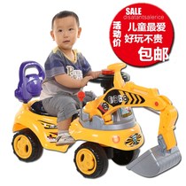 Baby can ride the toy car digging crane Large bulldozer engineering car digging machine charging child