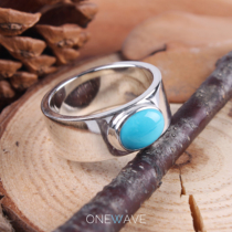 (Domestic spot) goros flat turquoise ring Takahashi