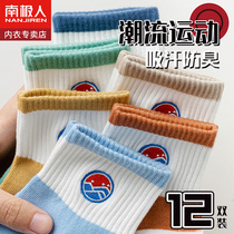 Antarctic socks in mens socks pure cotton anti-smell and sweat summer thin air and socks spring and autumn