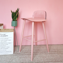 ins Net red Nordic bar chair transparent backrest wrought iron Home Cafe Bar chair creative high foot bar stool