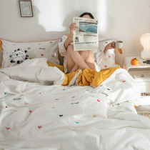 Nordic simply in Fengshui cotton washing four pieces of pure cotton packed with love bed bed special cleaning