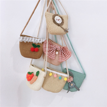 Girl crossbody bag cute princess foreign fashion baby mini coin wallet children hand-woven bag