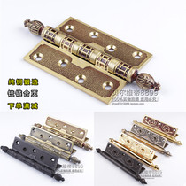 Door hinge pure copper American European craft 5 inch pattern mute new product bronze 4 inch solid wood door hinge Black