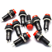 Self-locking switch Button switch PBS-11A 3A 250V Red 1 piece=10 pieces