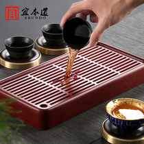 German Bakelite tea tray household solid wood tray drain small dry bubble water storage electric Bakelite tea table kung fu tea set