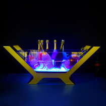 Colorful champagne bucket Wine Rack bar Luminous ice bucket 6 12 champagne boat transparent acrylic ice bucket