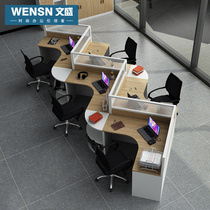 Staff office desk and chair combination screen card holder simple modern work position 3 5 people alien creative office furniture