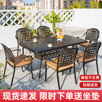 Cast Aluminum Outdoor Table And Chairs Villa Courtyard Casual Balcony Small Chair Garden Open-air Outdoor Pendulum Iron Art Rain and chairs