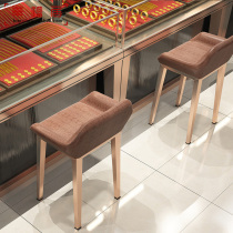 Jewelry chair bar chair Modern simple stainless steel backrest stool Front desk chair Glasses shop cashier bar chair
