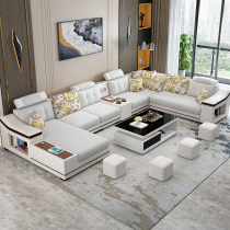 Siyinmei Nordic modern fabric sofa Small apartment living room combination corner set Simple technology cloth sofa