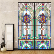 Eurostyle Colour retro Church Painted Art Static Frosted Glass Cling glass Cling Closet Door Window Window Flower Stickers