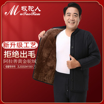 Winter New thickened mid-aged camel cotton clothes Dad dress in cotton clothes Home Warm Liner Grandpa Small Cotton Padded Jacket