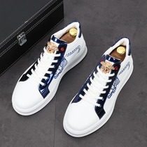 European station new thick sole personality helping mens short boots and Korean red embroidery color color increase leisure high-help shoes