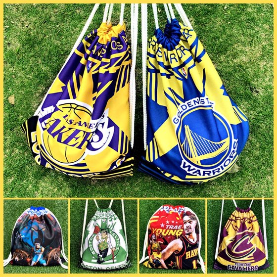 NBA basketball bag drawstring bag Kobe Curry Irving Lakers Warriors Bulls fans sneakers bag backpack NBA basketball bag drawstring bag Kobe Curry Irving Lakers Warriors Bulls fans sneakers bag backpack