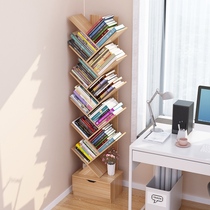 Simple childrens bookshelf shelves floor leaning against wall Living room Bedroom bookcase Home Small students Multi-level storage