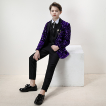 June 1 boys dress childrens suit vest suit handsome British piano performance clothes little boy flower boy sequins