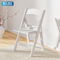 Folding Chair Back Home Dining Chair Learn Computer Chair Balcony Small Stool Portable Outdoor Plastic Easy Seat