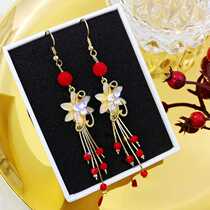 Bride earrings 2021 New Tide long tassel earrings female 2020 new hypoallergenic temperament Super fairy Net Red
